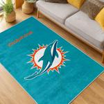 nfl miami dolphins area rug non slip football carpet home decor gift idea for fans living room md94
