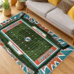 nfl miami dolphins area rug non slip football carpet home decor gift idea for fans living room md96