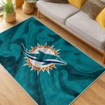 nfl miami dolphins area rug non slip football carpet home decor gift idea for fans living room md98