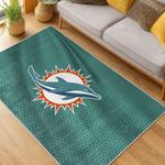nfl miami dolphins area rug non slip football carpet home decor gift idea for fans living room md99