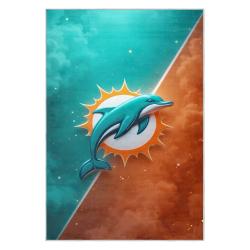 nfl miami dolphins area rug non slip football carpet home decor gift idea for fans md102