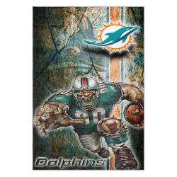 nfl miami dolphins area rug non slip football carpet home decor gift idea for fans md107