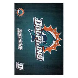 nfl miami dolphins area rug non slip football carpet home decor gift idea for fans md111