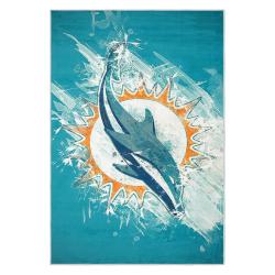 nfl miami dolphins area rug non slip football carpet home decor gift idea for fans md117