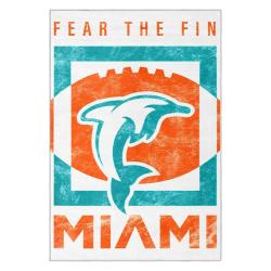 nfl miami dolphins area rug non slip football carpet home decor gift idea for fans md118