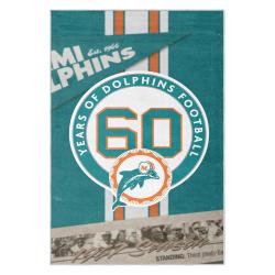 nfl miami dolphins area rug non slip football carpet home decor gift idea for fans md123