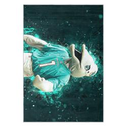 nfl miami dolphins area rug non slip football carpet home decor gift idea for fans md129