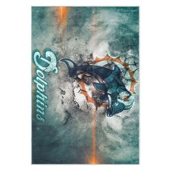 nfl miami dolphins area rug non slip football carpet home decor gift idea for fans md130