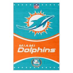 nfl miami dolphins area rug non slip football carpet home decor gift idea for fans md51