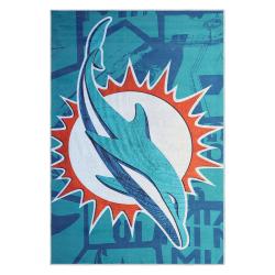 nfl miami dolphins area rug non slip football carpet home decor gift idea for fans md69