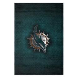 nfl miami dolphins area rug non slip football carpet home decor gift idea for fans md89
