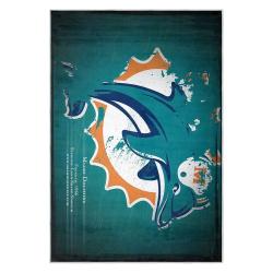 nfl miami dolphins area rug non slip football carpet home decor gift idea for fans md97