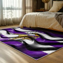 nfl minnesota vikings area rug non slip football carpet home decor gift idea for fans bedroom mv100
