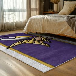 nfl minnesota vikings area rug non slip football carpet home decor gift idea for fans bedroom mv101