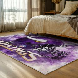 nfl minnesota vikings area rug non slip football carpet home decor gift idea for fans bedroom mv102
