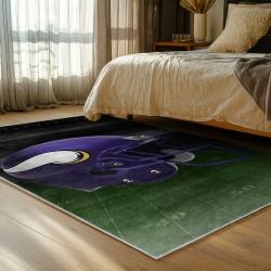 nfl minnesota vikings area rug non slip football carpet home decor gift idea for fans bedroom mv103
