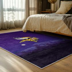 nfl minnesota vikings area rug non slip football carpet home decor gift idea for fans bedroom mv106
