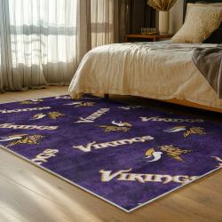 nfl minnesota vikings area rug non slip football carpet home decor gift idea for fans bedroom mv107