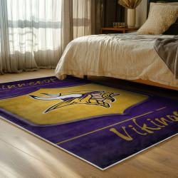 nfl minnesota vikings area rug non slip football carpet home decor gift idea for fans bedroom mv111