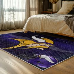 nfl minnesota vikings area rug non slip football carpet home decor gift idea for fans bedroom mv116