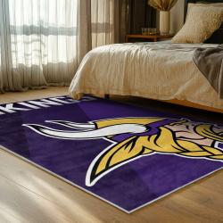 nfl minnesota vikings area rug non slip football carpet home decor gift idea for fans bedroom mv117