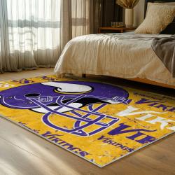 nfl minnesota vikings area rug non slip football carpet home decor gift idea for fans bedroom mv118