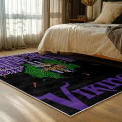 nfl minnesota vikings area rug non slip football carpet home decor gift idea for fans bedroom mv128