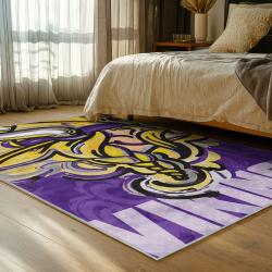 nfl minnesota vikings area rug non slip football carpet home decor gift idea for fans bedroom mv131