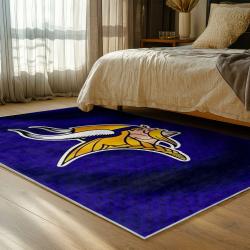 nfl minnesota vikings area rug non slip football carpet home decor gift idea for fans bedroom mv136