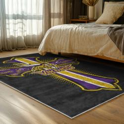 nfl minnesota vikings area rug non slip football carpet home decor gift idea for fans bedroom mv146