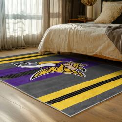 nfl minnesota vikings area rug non slip football carpet home decor gift idea for fans bedroom mv150