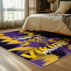 nfl minnesota vikings area rug non slip football carpet home decor gift idea for fans bedroom mv155