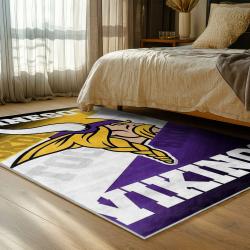 nfl minnesota vikings area rug non slip football carpet home decor gift idea for fans bedroom mv159