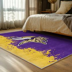 nfl minnesota vikings area rug non slip football carpet home decor gift idea for fans bedroom mv160