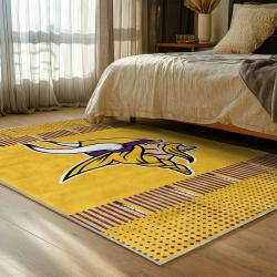 nfl minnesota vikings area rug non slip football carpet home decor gift idea for fans bedroom mv163