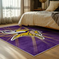 nfl minnesota vikings area rug non slip football carpet home decor gift idea for fans bedroom mv165