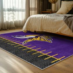 nfl minnesota vikings area rug non slip football carpet home decor gift idea for fans bedroom mv167