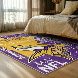 nfl minnesota vikings area rug non slip football carpet home decor gift idea for fans bedroom mv187