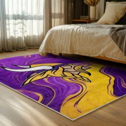 nfl minnesota vikings area rug non slip football carpet home decor gift idea for fans bedroom mv189