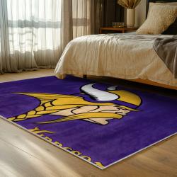 nfl minnesota vikings area rug non slip football carpet home decor gift idea for fans bedroom mv195