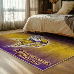 nfl minnesota vikings area rug non slip football carpet home decor gift idea for fans bedroom mv197