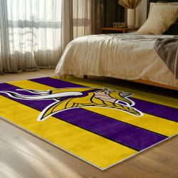 nfl minnesota vikings area rug non slip football carpet home decor gift idea for fans bedroom mv198