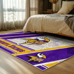nfl minnesota vikings area rug non slip football carpet home decor gift idea for fans bedroom mv199
