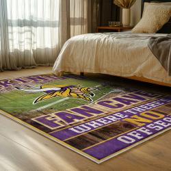 nfl minnesota vikings area rug non slip football carpet home decor gift idea for fans bedroom mv200