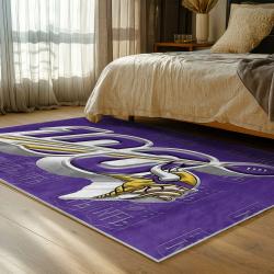 nfl minnesota vikings area rug non slip football carpet home decor gift idea for fans bedroom mv202