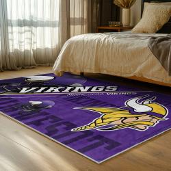 nfl minnesota vikings area rug non slip football carpet home decor gift idea for fans bedroom mv206