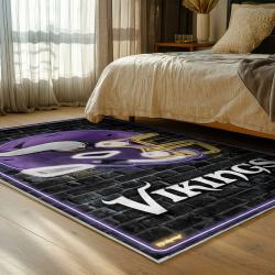 nfl minnesota vikings area rug non slip football carpet home decor gift idea for fans bedroom mv213