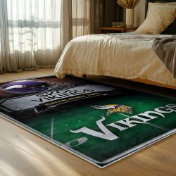 nfl minnesota vikings area rug non slip football carpet home decor gift idea for fans bedroom mv219