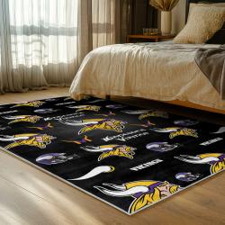nfl minnesota vikings area rug non slip football carpet home decor gift idea for fans bedroom mv227