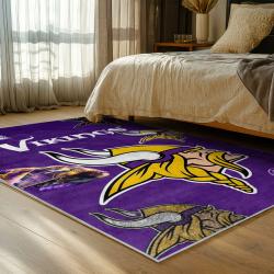 nfl minnesota vikings area rug non slip football carpet home decor gift idea for fans bedroom mv232